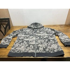 MMA Elite Full Zip Hoodie Men’s Size 2XL Skulls Aop Graphic Sherpa Y2K